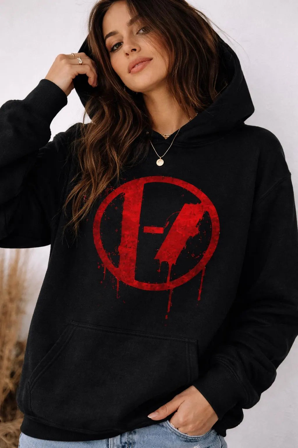Twenty One Pilots Distressed Drip Logo Hoodie